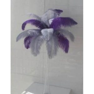 10 count | 5 Purple & 5 Gray Silver Weddings Feathers Size 12-14 inches